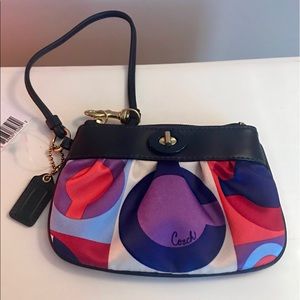Coach Op Art Print Multicolor Wristlet